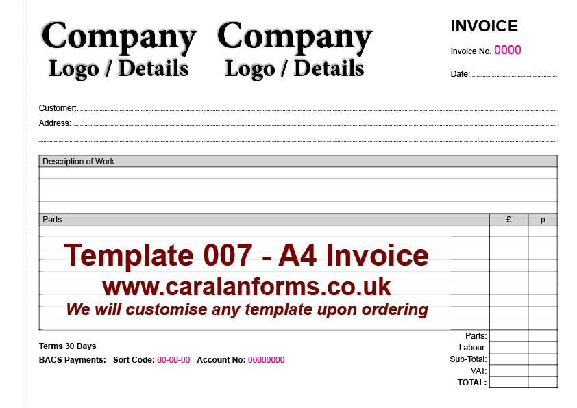Invoice A4 007