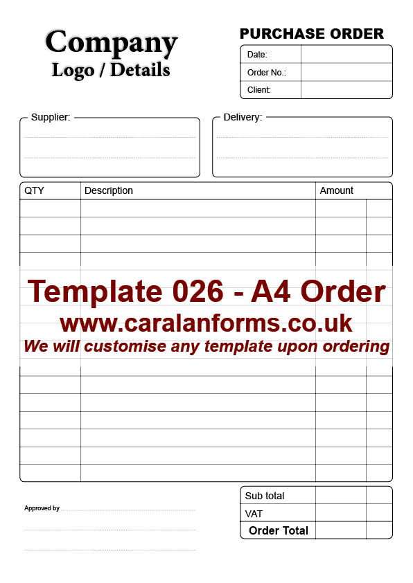 Purchase Order A4 026